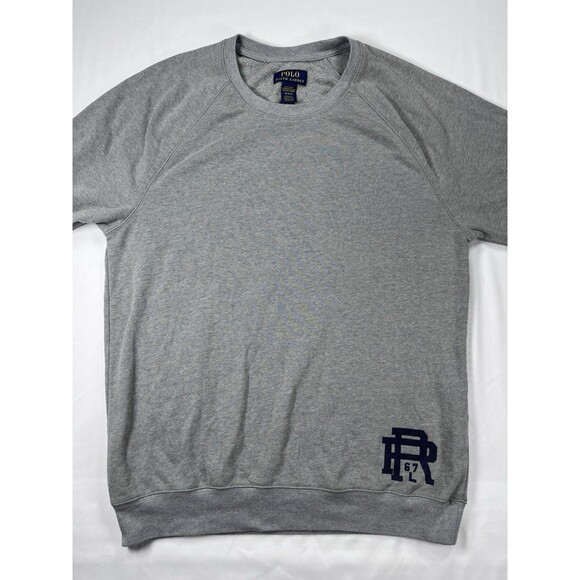 Polo Ralph Lauren Sweatshirt Mens Medium M Gray Fleece Pullover RL 67 Sleepwear - Picture 2 of 12